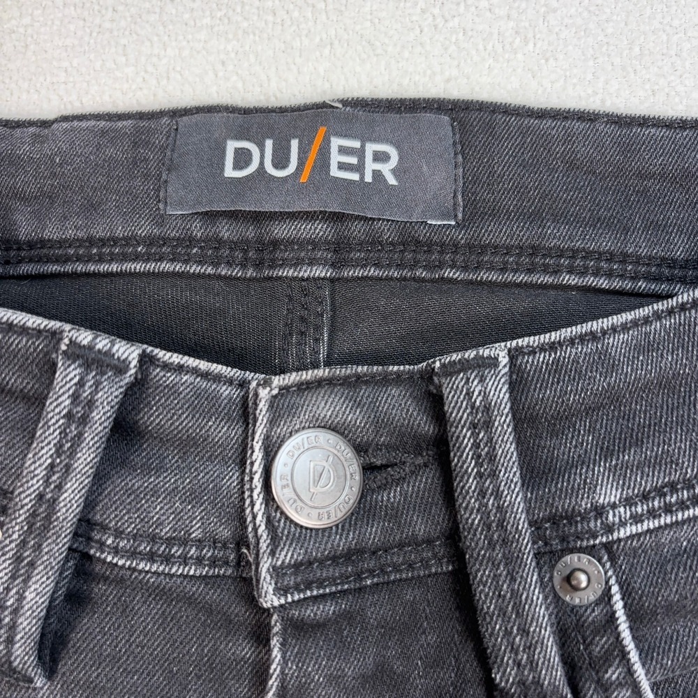 DU/ER L2X Shorts Men's 30x12 Faded Black Slim Fit Stretch Denim MLS9D003‎ - Picture 3 of 16